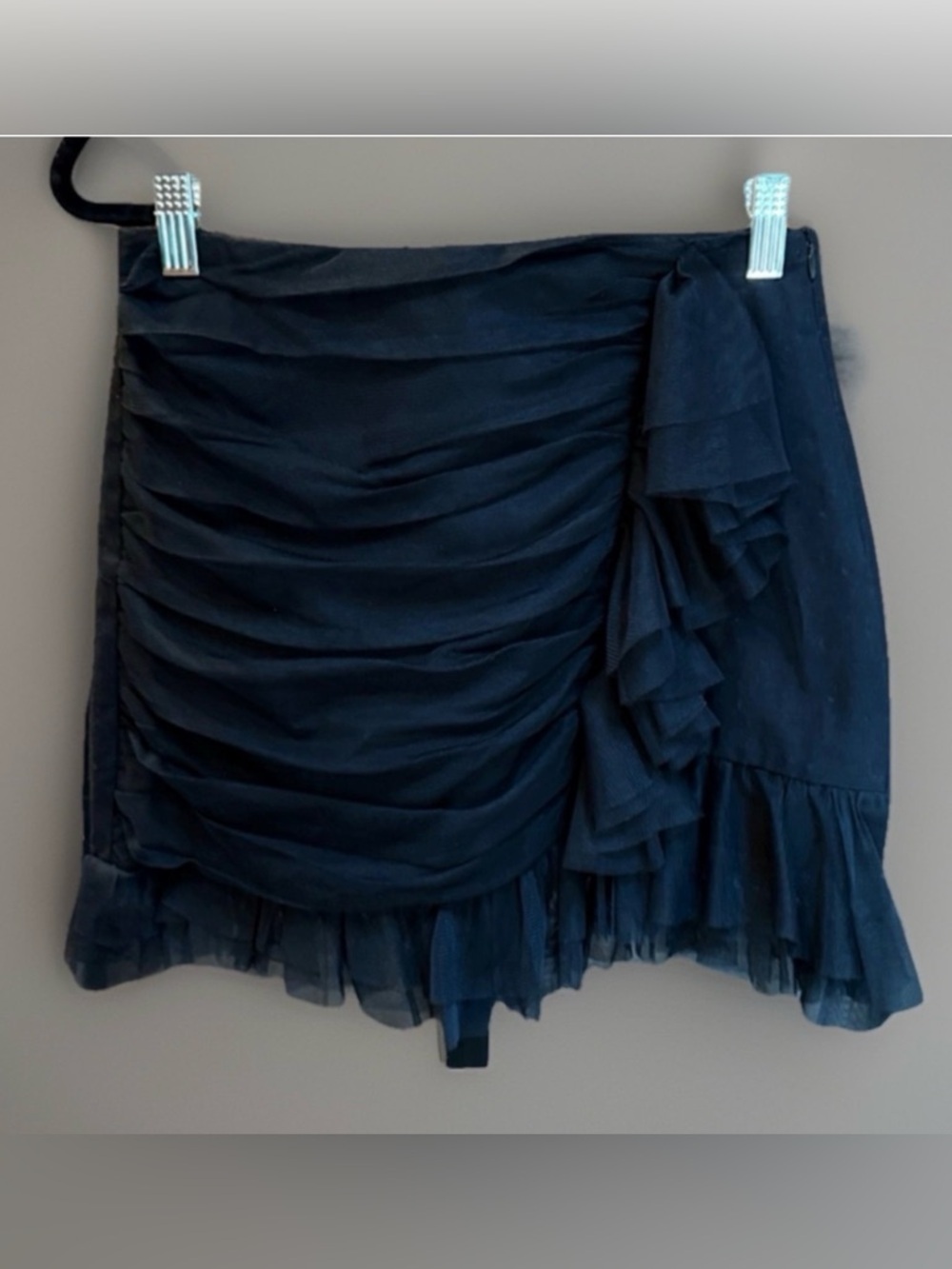 Zara Trafaluc Collection NWT Sexy Black Mini Skirt Ruched Cocktail